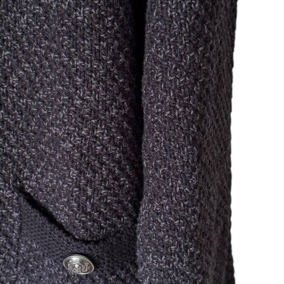 Torrid Button Up Cardigan Sweater Deep Black Marled Silver Buttons Cotton Blend - Picture 14 of 16